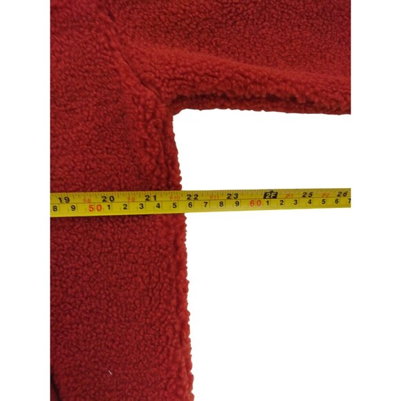 Originally used red sherpa hoodie with pockets, polyester, size M, NWT - Picture 6 of 8